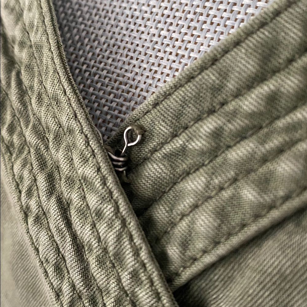Abercrombie & Fitch Olive Green Jumpsuit Medium Belt Boho Preppy Casual Vacation - Picture 13 of 13